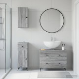 Cumpara ieftin Set de cabinet pentru baie cu 3 piese BREDA Sonoma gri