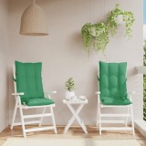 VidaXL Perne scaun cu spătar &icirc;nalt, 2 buc, verde, țesătură Oxford