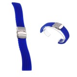 Cumpara ieftin Curea ceas silicon albastra inchidere deployant 20mm 22mm 24mm WZ1599