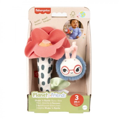 Fisher price planet friends jucarie plus zornaitoare floare si albinuta foto