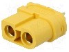 Conector alimentare DC, 500V, 2 pini, seria XT60, {{Dimensiune pin}}. AMASS - XT60U-F
