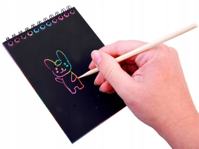 Rainbow Scratch Note cu stylus foto