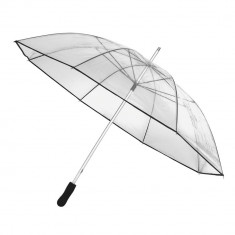 Umbrela transparenta 110 cm, spite si terminatii metalice, Everestus, UC06OR, aluminiu, metal, POE, saculet de calatorie inclus foto