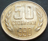 Moneda 50 STOTINKI - RP BULGARA / BULGARIA, anul 1990 *cod 531 ultima comunista