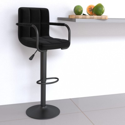 vidaXL Scaun de bar, negru, material textil foto