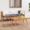 Gossi set mobilier de gradina cu perne, 3 piese, lemn masiv acacia