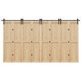 Cumpara ieftin Set feronerie pentru uși glisante, negru, 400 cm, oțel