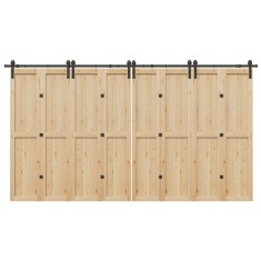 Set feronerie pentru uși glisante, negru, 400 cm, oțel