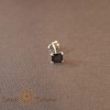 Cercel Unisex Argint 925 cu Cristal Zirconia Negru Patrat, 5 mm, SaraTremo