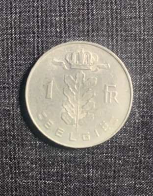 Moneda 1 franc 1972 Belgia foto