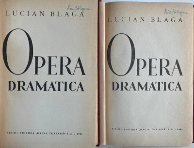 Lucian Blaga - Opera dramatica, 2 volume (1942) foto