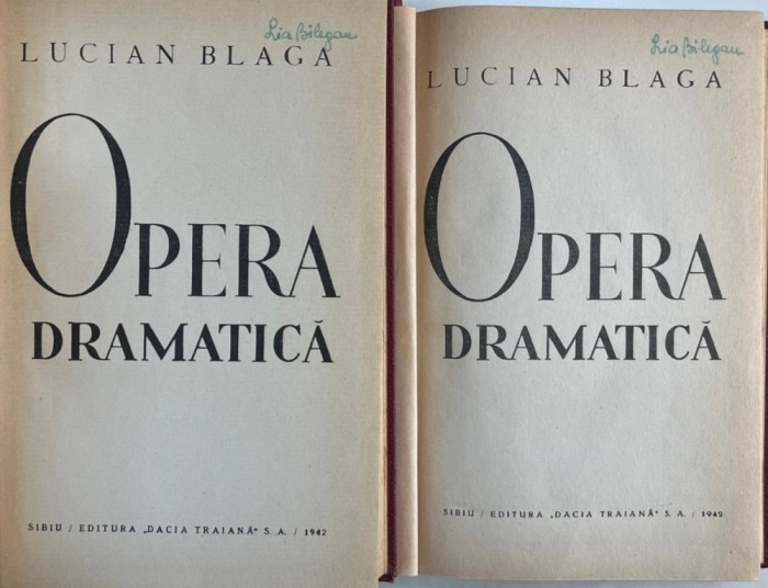 Lucian Blaga - Opera dramatica, 2 volume (1942)