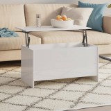 VidaXL Măsuță de cafea alb extralucios 102x55,5x52,5 cm lemn prelucrat