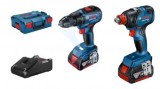 Bosch GSR 18V-50 Masina de gaurit si insurubat brushless Li-Ion, 50Nm + GDX 18V-200 Masina de insurubat cu impact brushless, Li-Ion, 200Nm + 2 acumula