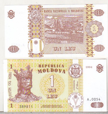 bnk bn Moldova 1 leu 1994 unc foto