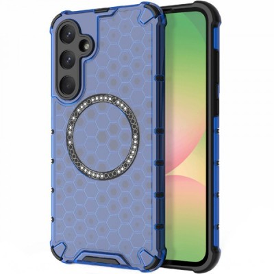 Husa MagSafe pentru Samsung Galaxy A56 A566, Techsuit, HoneyComb Shield, Albastra foto