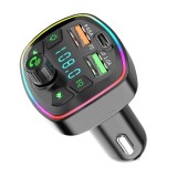 Modulator FM, MP3 Player, Lumini ambientale, Bluetooth 5.0, Microfon incorporat, 3 porturi USB, Suport card memorie, USB stick, Quick Charge, Afisaj D
