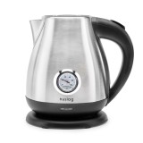 Fierbător electric Huslog ClassicStyle AK-02034H, 1,7 l, 2200 W, termometru analogic, bază rotativă 360&deg;, argintiu