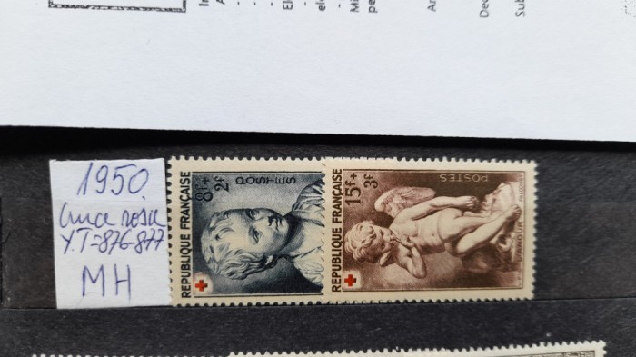 1950-Franta- YT=876-877 c.set MH