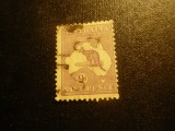 Timbru Australia 1913 - Harta si Cangur , val. 9p stampilat