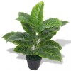 Planta artificiala Taro cu ghiveci, 45 cm, verde