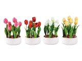 Cumpara ieftin Set 4 ghivece Lalele artificiale 18,5 x 32 cm