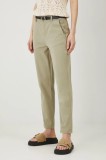Medicine pantaloni culoarea verde, fason chinos, medium waist