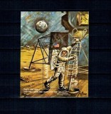 Ajman 1969 - Aselenizarea, Neil Armstrong, cosmonautica, colita dantelata neuzata