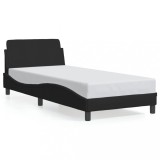 Gossi cadru de pat cu tablie, negru, 80x200 cm, textil