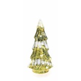 Brad Craciun sticla verde alba cu led 10,5 x 8,5 x 22 H