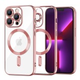 Husa premium iPhone 13 Pro Techsuit Luxury Crystal MagSafe, roz