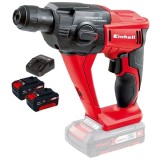 Einhell TE-HD 18 Li PXC + Twinpack + 4514095 - Rotopercutor SDS-Plus 1.2 J + Set 2 acumulatori si incarcator Li-Ion 18 V 4 Ah