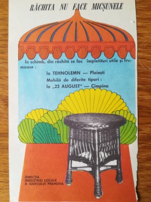 1972, Reclama TEHNOLEMN Ploiesti si 23AUGUST C&amp;acirc;mpina, comunism, Prahova foto