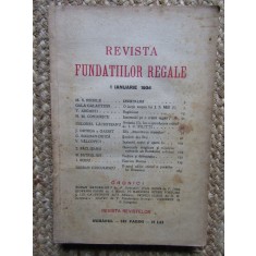 Revista Fundatiilor Regale Anul I IANUARIE 1934 Nr. 1