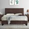 Pat Tapitat Kring 160x200 cm, cadru din lemn cu somiera fixa, Culoare Maro
