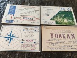 4 carti postale, Radioamatori, rare, R.P.R. anii 50-60, personalizate