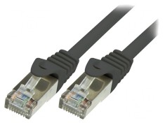 Cablu Patch Cord F/UTP Cat5e 10m Negru Ecranat