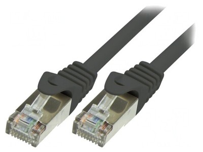 Patch cord F/UTP 5e negru 0,25m ecranat foto