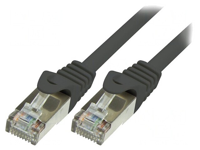 Patch Cord F/UTP Cat 5e Ecranat Negru 0.5m