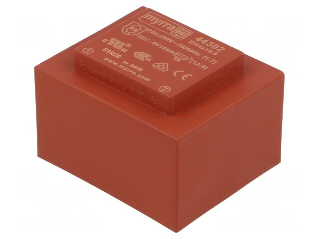 Transformator &icirc;ncapsulat 16VA 230VAC 9V 1778mA PCB