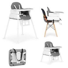 Homelux Scaun &amp;icirc;nalt pliabil 3 &amp;icirc;n 1 gri Mobalis Homvera foto