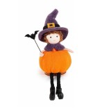 Cumpara ieftin Figurina Halloween Dovleac textil multicolor &Oslash; 6 cm x 16 H