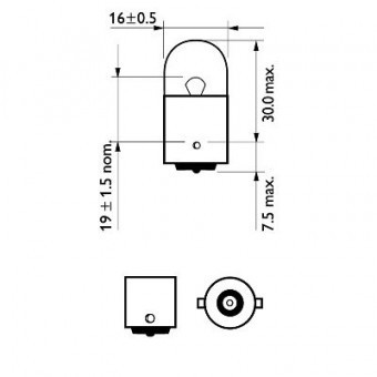 SET 2 BECURI AUXILIARE R10W 12V (blister) VISION PHILIPS foto