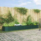 Gossi gradina rasa pe pat verde 400x80x44 cm otel galvanizat