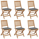 Set 6 Scaune Gradina Pliabile Lemn Acacia, cu Perne, Gossi. Exterior, Terasa. Robust, Stabil, Rezistent