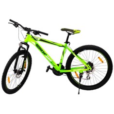 Bicicleta Mountain Bike, roti 26 inch, frana disc, cadru otel, schimbator Shimano, suspensii furca, verde neon foto