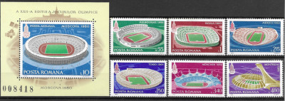 Romania 1979 - Preolimpiada de vara - Moscova, serie/colita, MNH, LP 991/992 foto