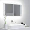 VidaXL Dulap de baie cu oglindă și LED, alb extralucios, 80x12x45 cm