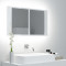 vidaXL Dulap de baie cu oglindă și LED, alb extralucios, 80x12x45 cm