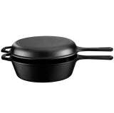 Cumpara ieftin Oala fonta Navaris, 3.6L, 42.6x26.4x11.7 cm, capac dual si manere, negru, resigilat